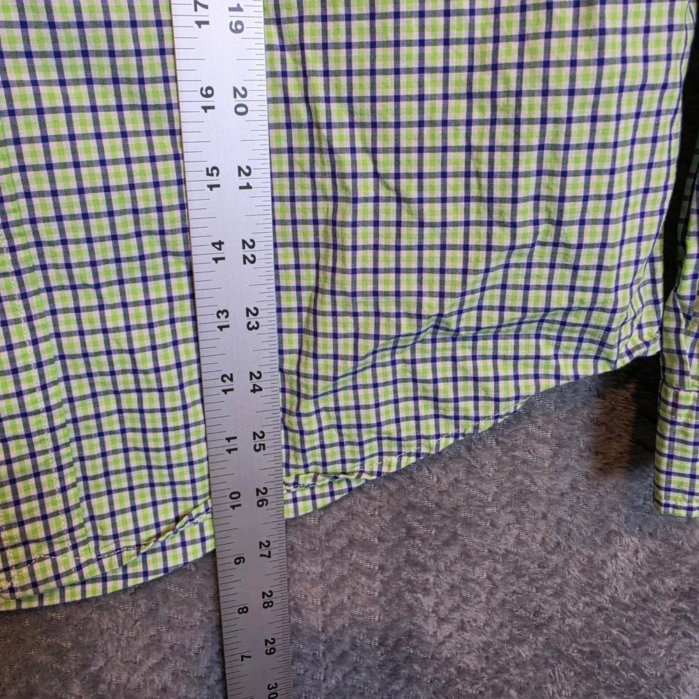 Polo Ralph Lauren youth XL 18-20 Gingham Check Button Down Shirt Green Navy Blue